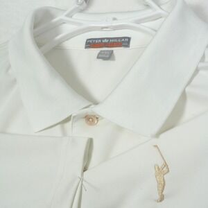 Peter Millar Summer Comfort White Golf Polo Shirt Mens XXL Stretch Short Sleeve